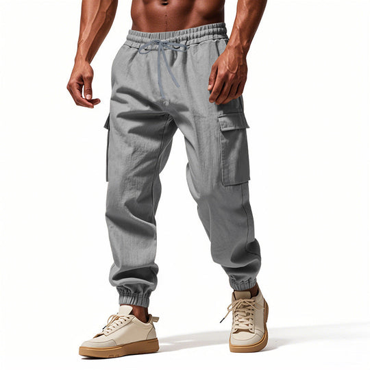 Herren Cargo-Trainingshose mit elastischem Bund und praktischen Seitentaschen