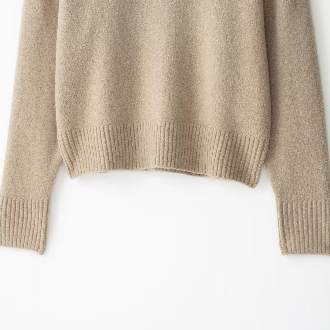 Damen Oversize-Feinstrickpullover mit Rundhalsausschnitt, überschnittener Schulter und extra langen Rippbündchen Shop Nory