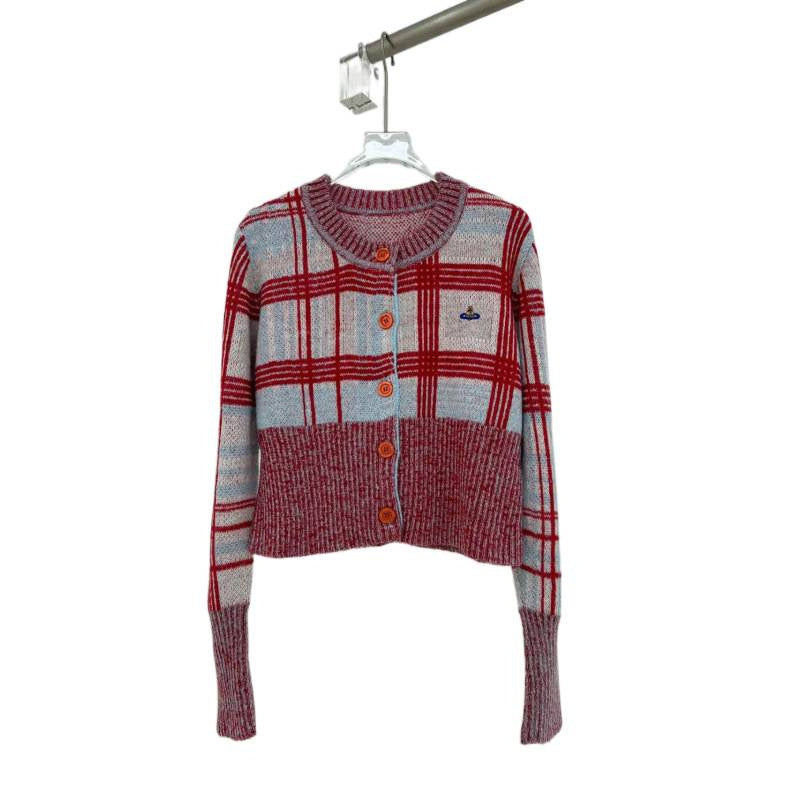 Damen modischer Karomuster Cardigan Shop Nory