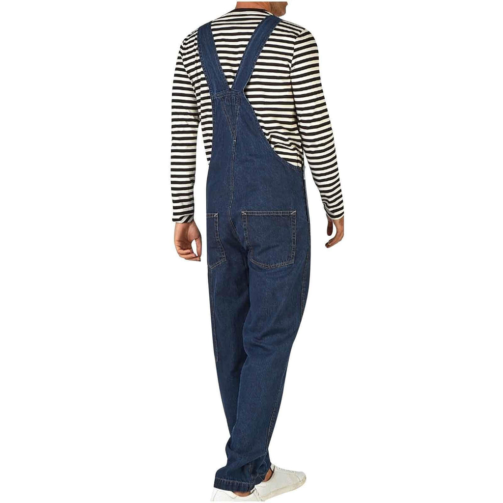 Herren Jeans Latzhose mit Taschen und verstellbarem Träger