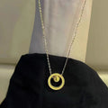 Damen Chic Rund-Pendelleuchte Halskette Shop Nory