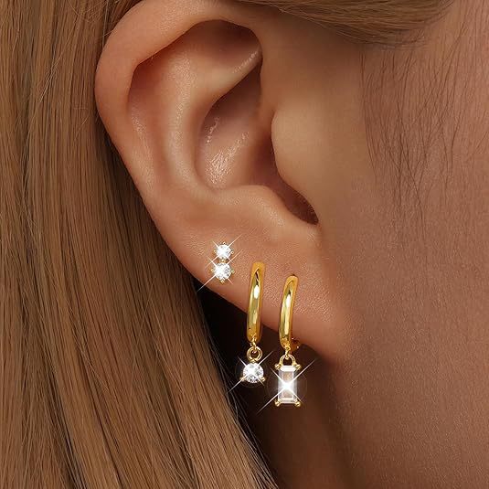 Damen Ohrstecker mit blütenförmigen Zirkonia-Akzenten Shop Nory