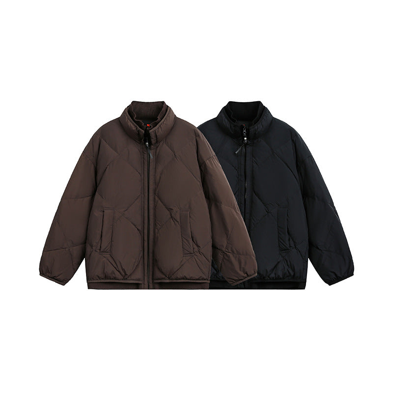 Unisex Boxy gesteppte Winterjacke mit Stehkragen und Rippbündchen Shop Nory
