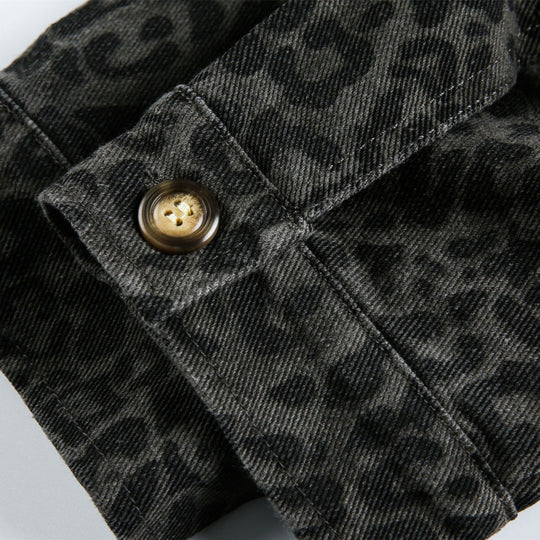 Herren Weite Boxy-Jacke mit Leoprint, durchgehendem Reißverschluss und elastischem Saum Shop Nory