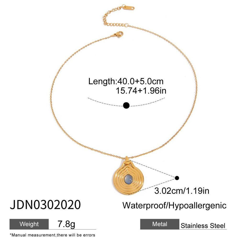 Damen Halskette mit elegantem spiralförmigem Anhänger aus hypoallergenem Edelstahl Shop Nory