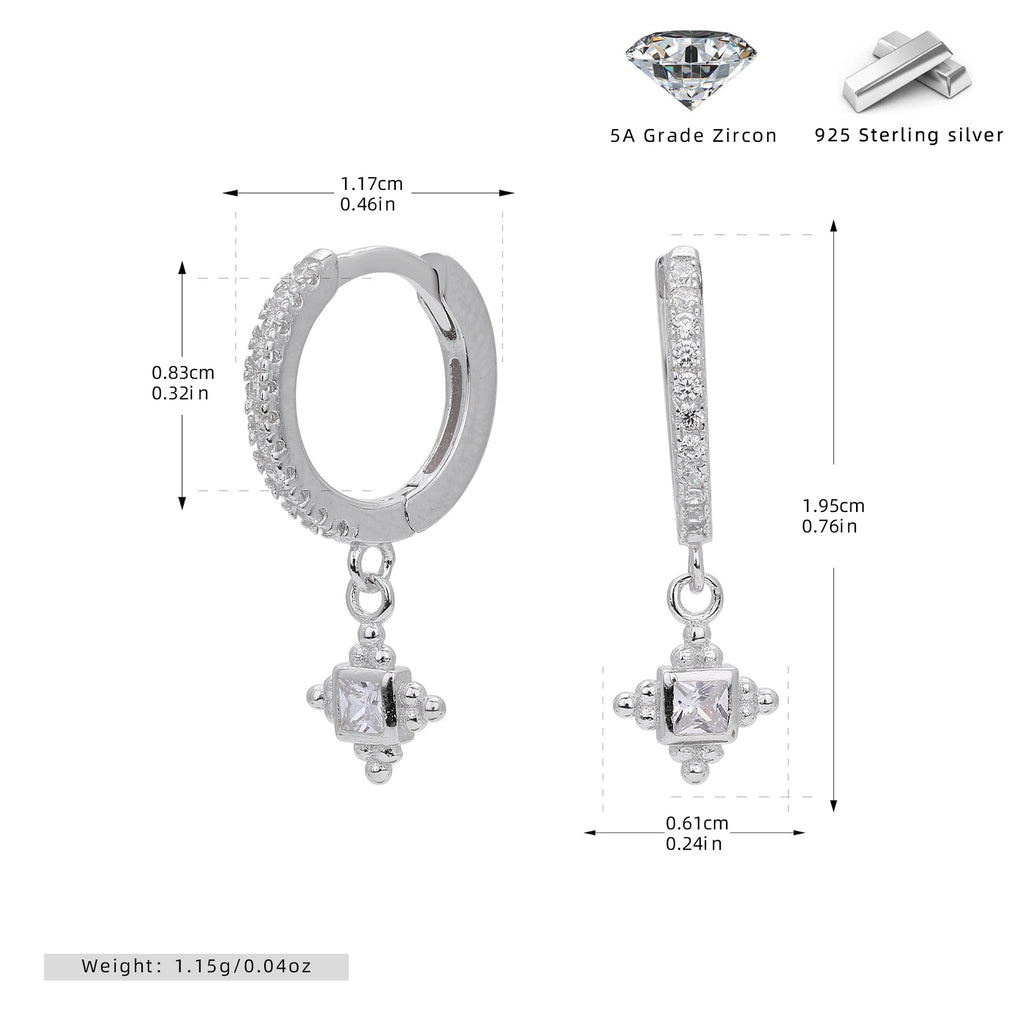 Damen Ohrhänger mit funkelnden Zirkon-Anhängern aus hochwertigem 925 Sterling Silber Shop Nory
