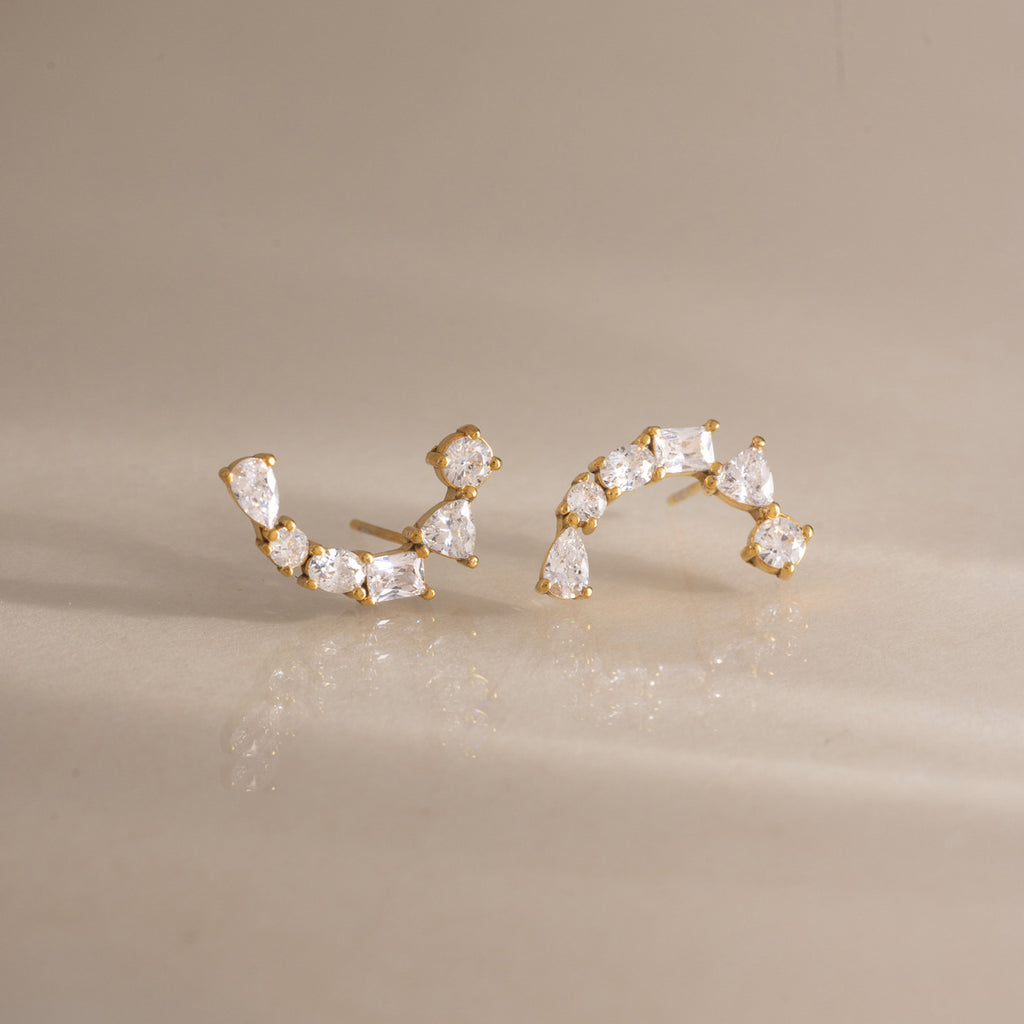 Damen Ohrhänger mit eleganten Zirkonia und hypoallergenem Edelstahl Shop Nory