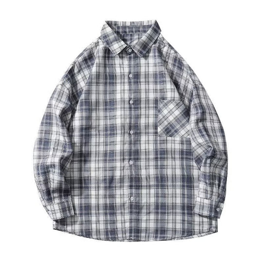 Herren Oversized Karo-Flanellhemd mit Brusttasche und Drop-Shoulder Shop Nory