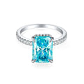 Damen eleganter Ring mit tropfenförmigem Aquamarin und funkelndem Zirkonia-Besatz Shop Nory