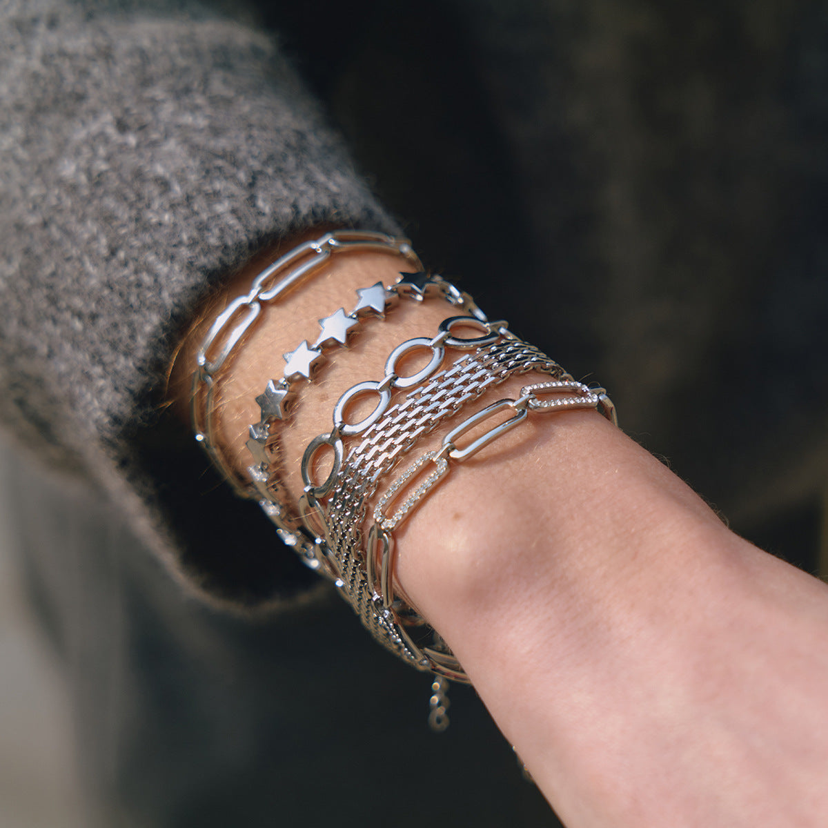 Damen Edelstahlarmband mit wasserfestem und hypoallergenem Netzdesign Shop Nory