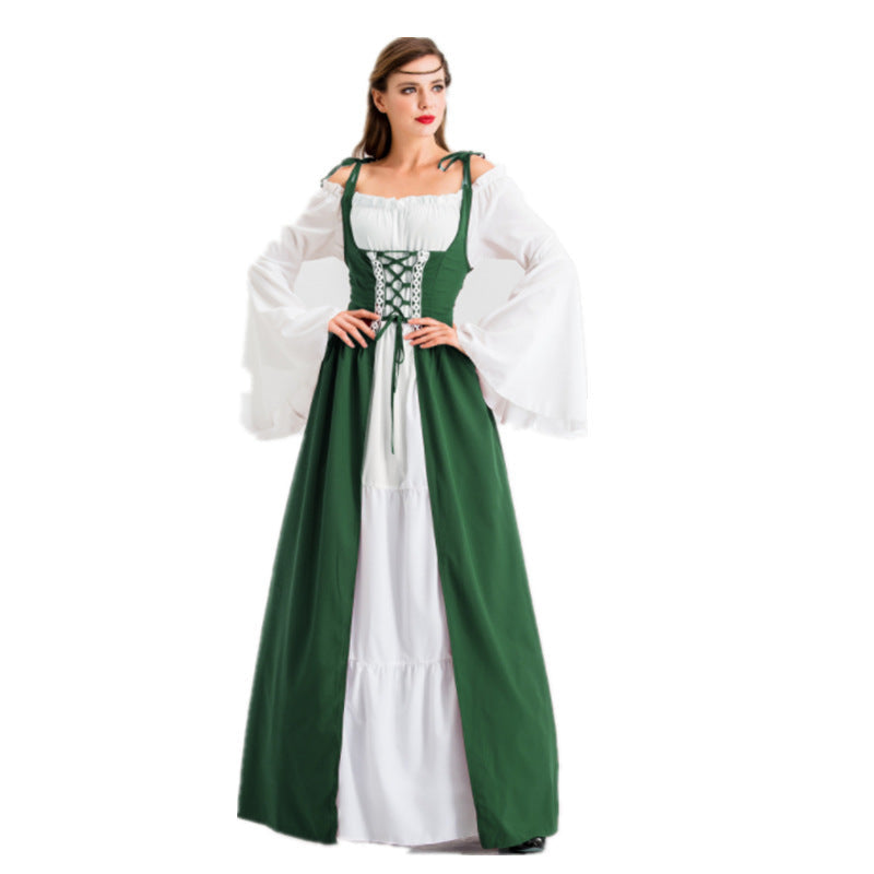 Damen historisches Märchenkleid mit elegantem Oberteil und ausgestellten Ärmeln