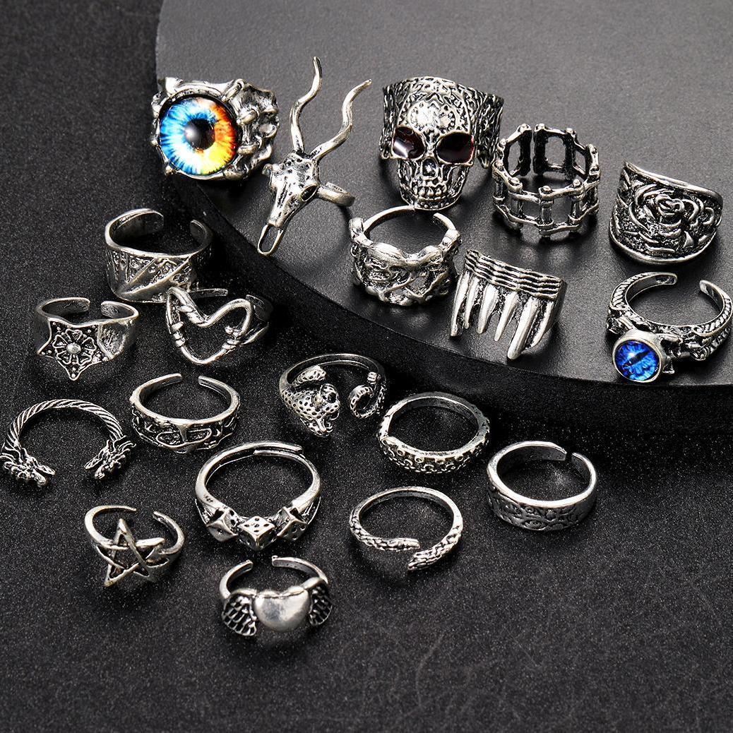 Damen Punk-Ring-Set mit einzigartigen Designs und filigranen Details Shop Nory