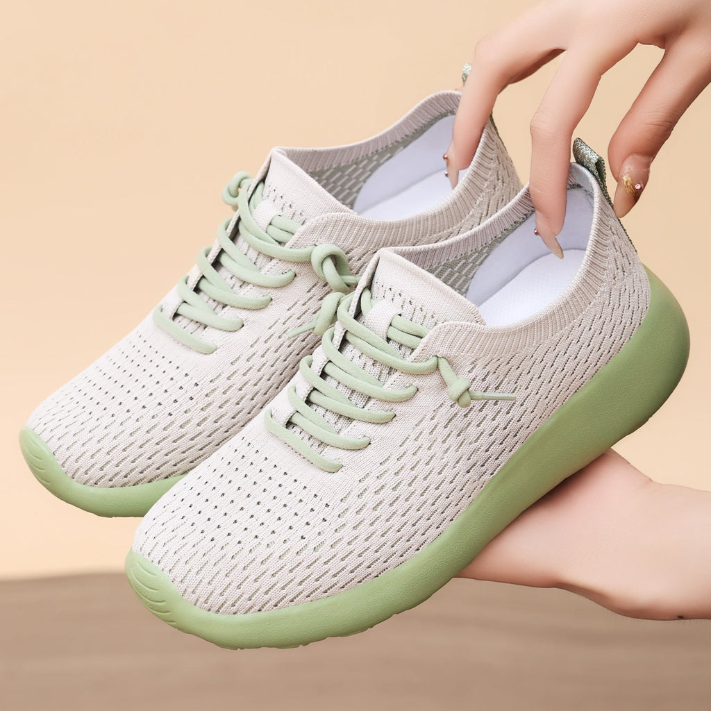 Damen Leichte und flexible Strick-Sneaker mit rutschfester Sohle