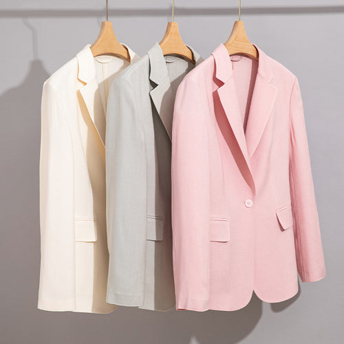 Damen Leichter strukturierter Ein-Knopf-Blazer mit figurformenden Abnähern und Pattentaschen Shop Nory