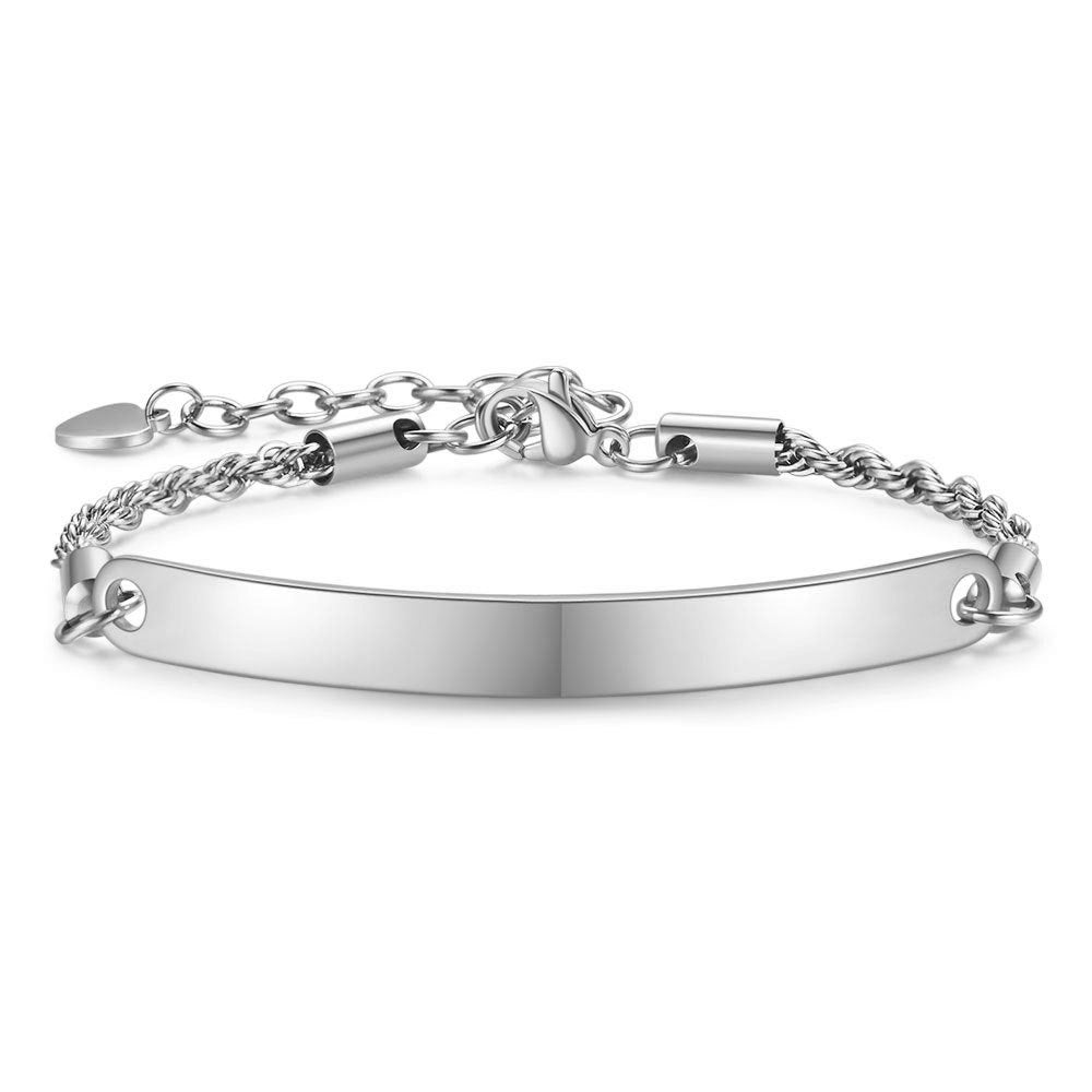 Damen personalisiertes Armband mit gravierbarem Anhänger Shop Nory