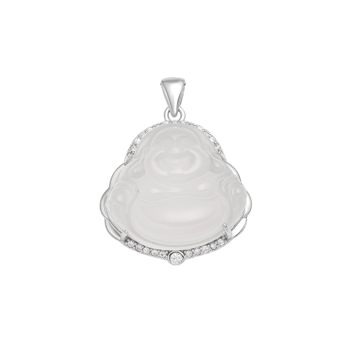 Damen Anhänger aus hochwertigem Jade mit detailreichen Zirkonia-Verzierungen Shop Nory