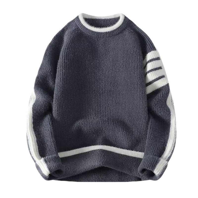 Herren Sportlicher Rundhalspullover mit Kontrastdetails Shop Nory