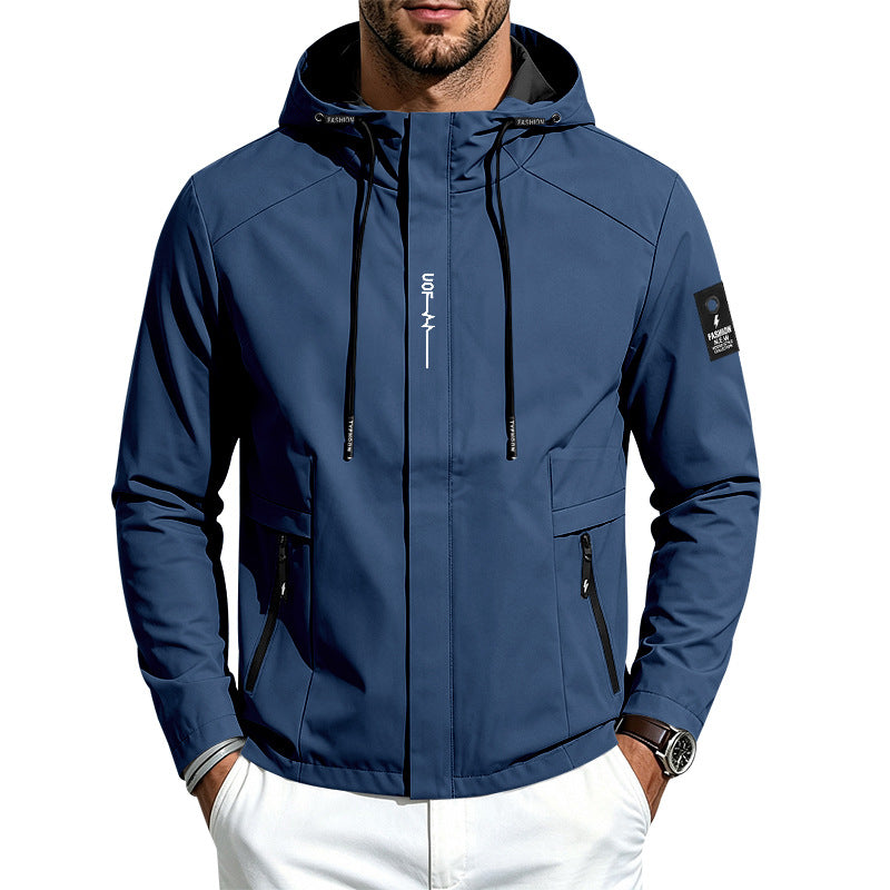 Herren Leichte Softshelljacke mit Kapuze wind- und wasserabweisend Reißverschlusstaschen Shop Nory