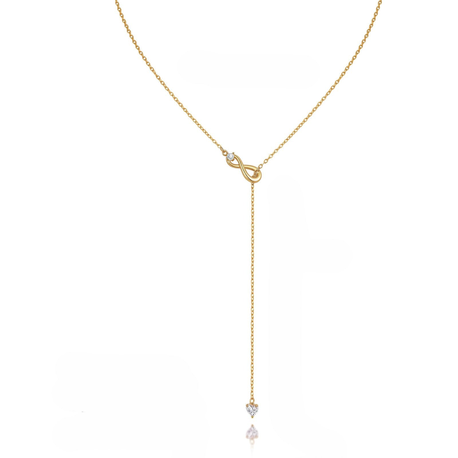 Damen Langlebige Halskette mit Herz- und Unendlichkeitssymbol Shop Nory