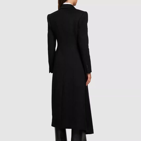 Damen Maxilanger Asymmetrischer Doppelreihiger Blazer‑Mantel mit betonter Schulter Shop Nory