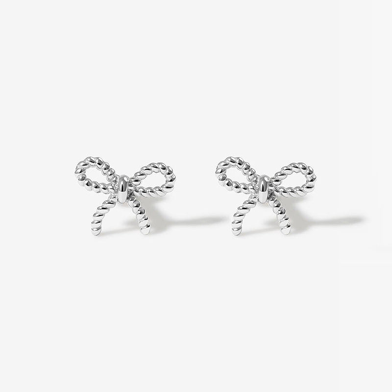 1 Paar 925 Sterling Silber 925 Sterling Silber Ohrringe Schleife Knoten Ohrstecker | Shop Nory