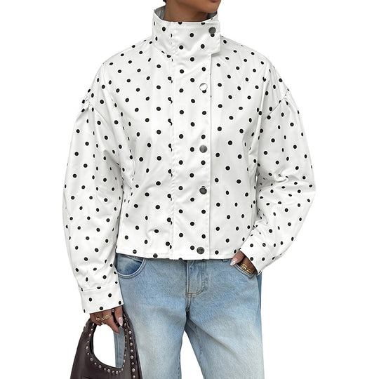 Damen Polka-Dots Pullover Jacke Shop Nory