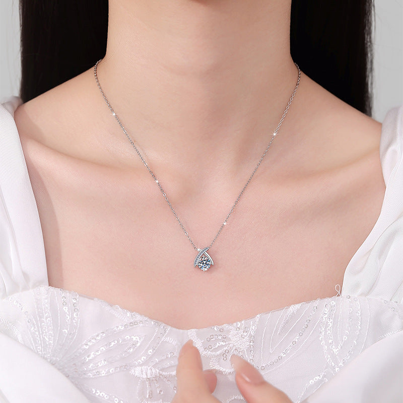 Damen elegante Halskette mit exquisitem Kristall-Anhänger Shop Nory