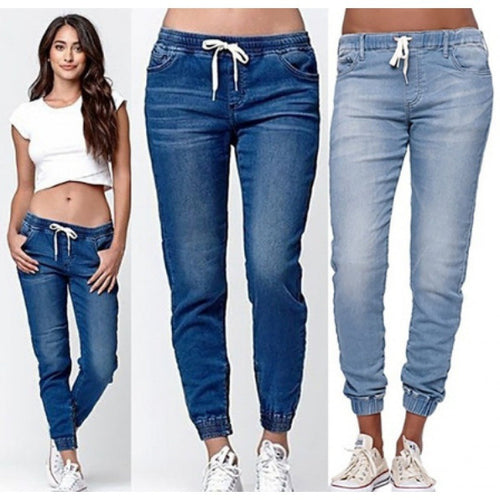 Damen Joggingjeans mit elastischem Bund und praktischen Taschen