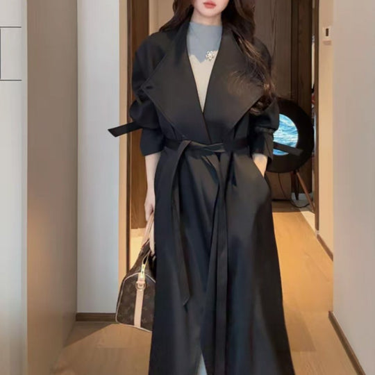Damen Oversized Wickelmantel mit asymmetrischem Schnitt und verstellbaren Manschetten Shop Nory