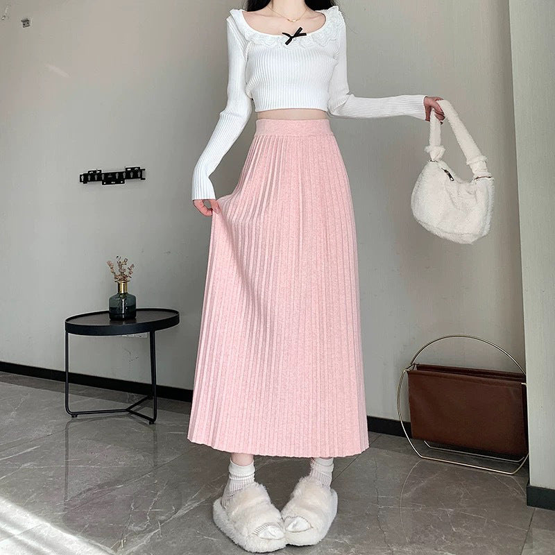 Damen Plissierter Maxirock mit voluminösem Saum Shop Nory