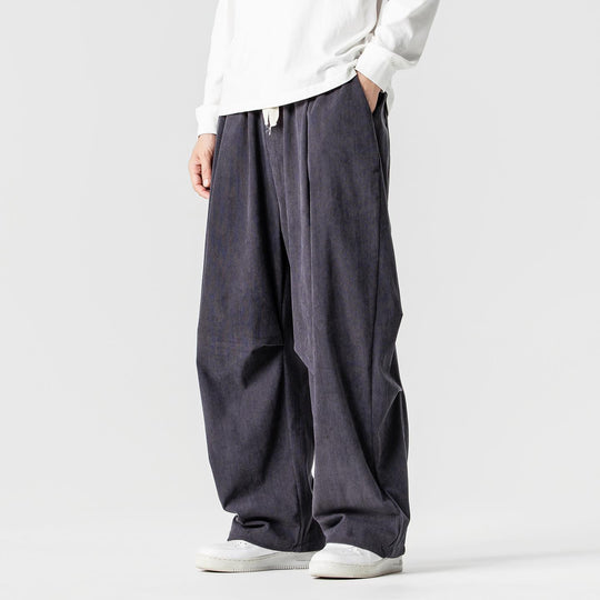 Herren Weit geschnittene Cordhose mit Bundfalten, Tunnelzug und lässiger Baggy‑Silhouette Shop Nory