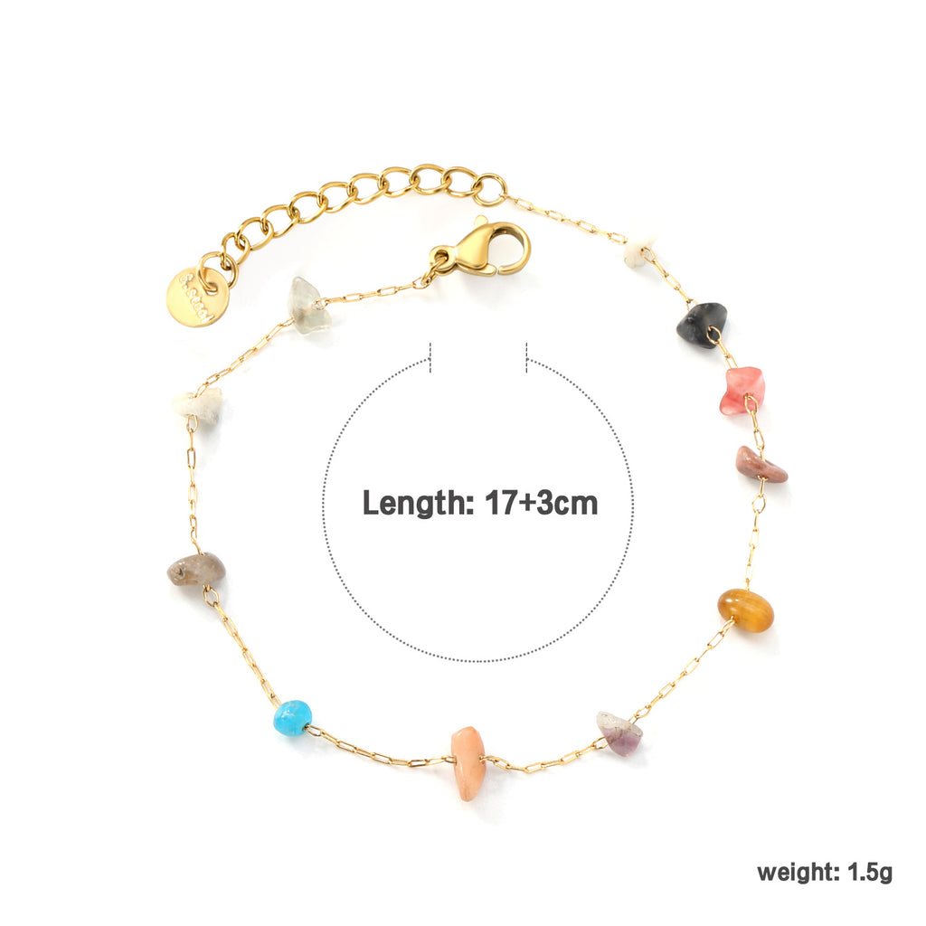 Damen Armband mit bunten Gewinnsteinen und exquisitem Goldbeschichtungsdesign Shop Nory