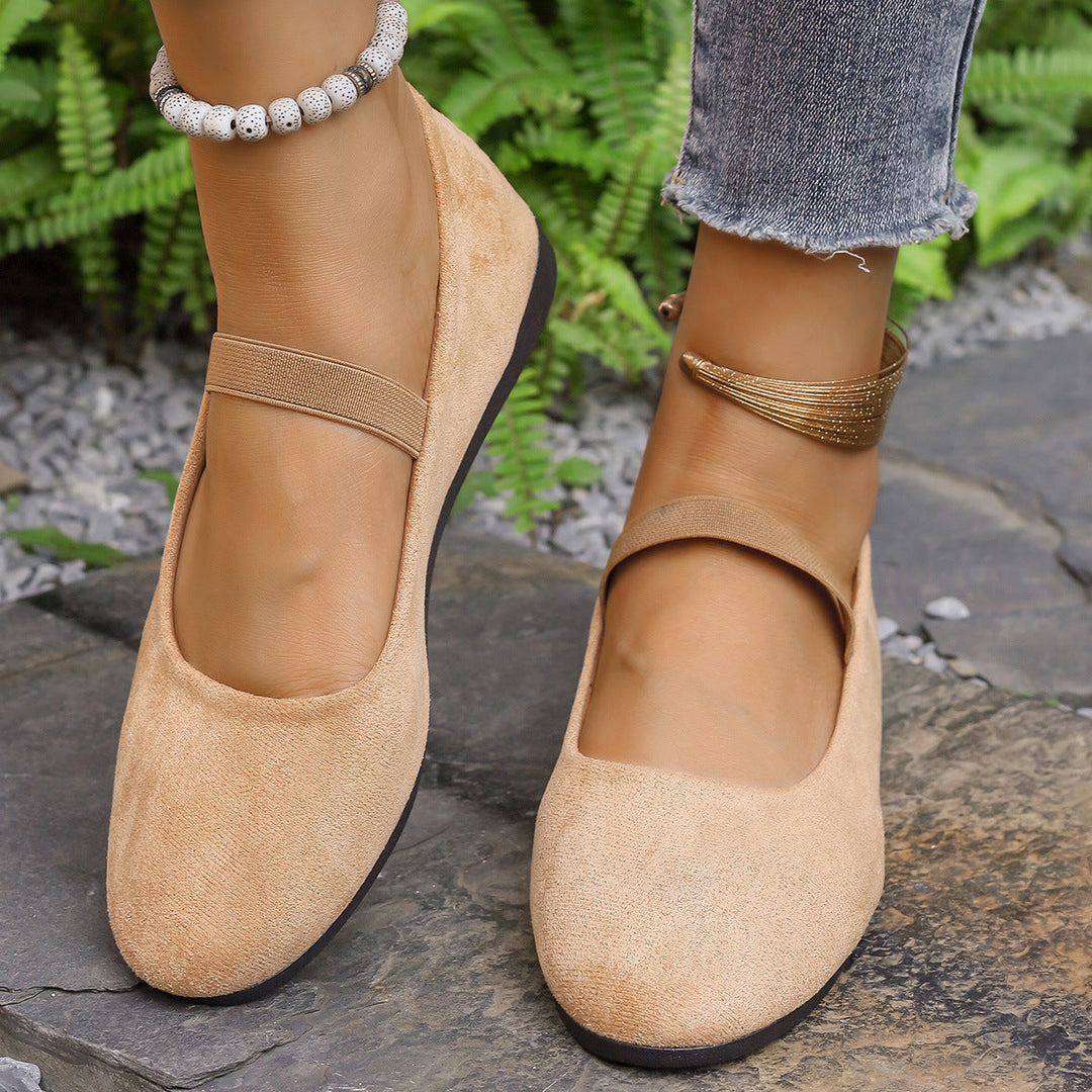 Damen Ballerinas mit verstellbarem Riemen und komfortablem Fußbett