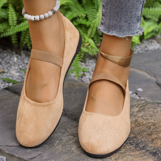 Damen Ballerinas mit verstellbarem Riemen und komfortablem Fußbett