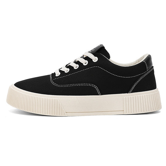 Unisex Leichter Canvas-Low-Top Sneaker mit dicker Plateau-Gummisohle Shopy Nory
