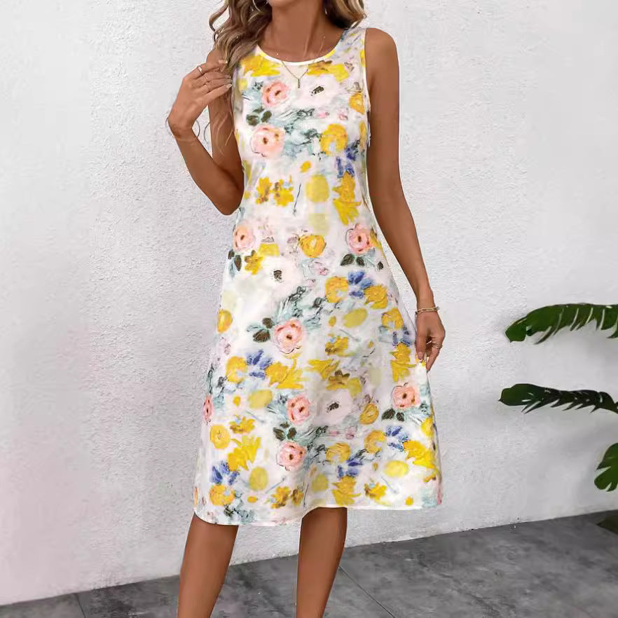 Damen Blumendesign Sommerkleid