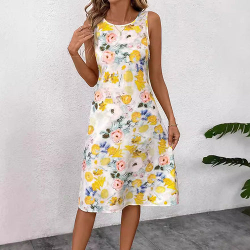 Damen Blumendesign Sommerkleid