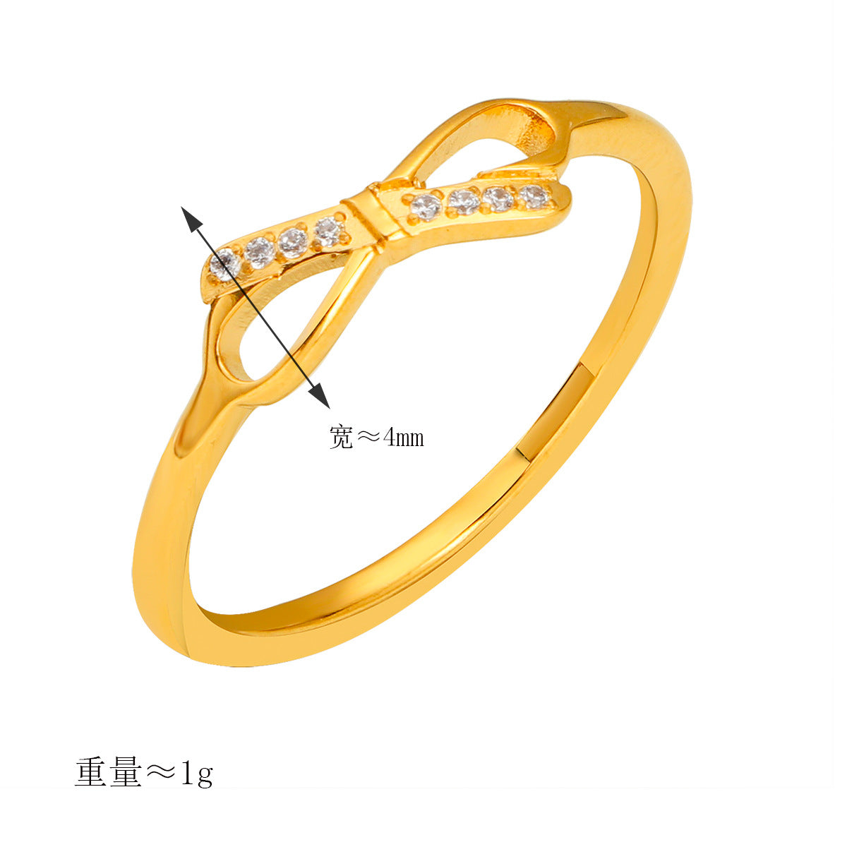 Damen Ring mit trendy Schleifen-Design und funkelnden Akzenten Shop Nory