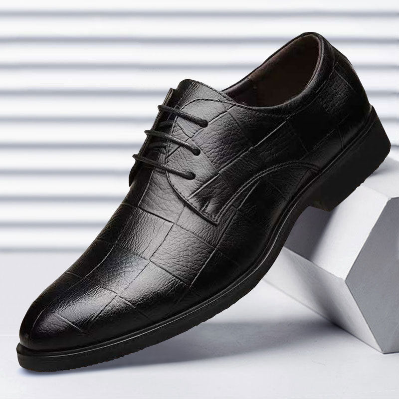 Herren Eleganter Derby-Lederschnürer mit Krokoprägung Shop Nory