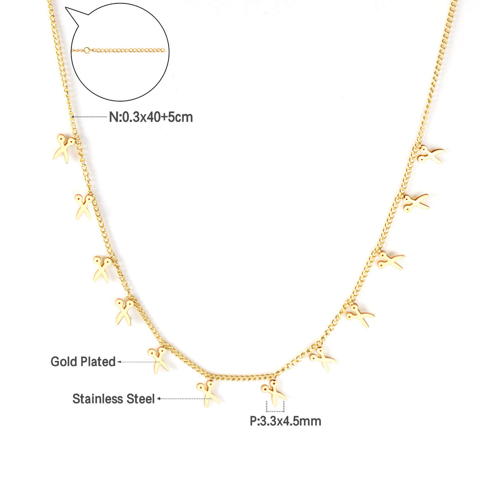 Damen elegante Goldplattierte Halskette mit geometrischen Anhängern Shop Nory