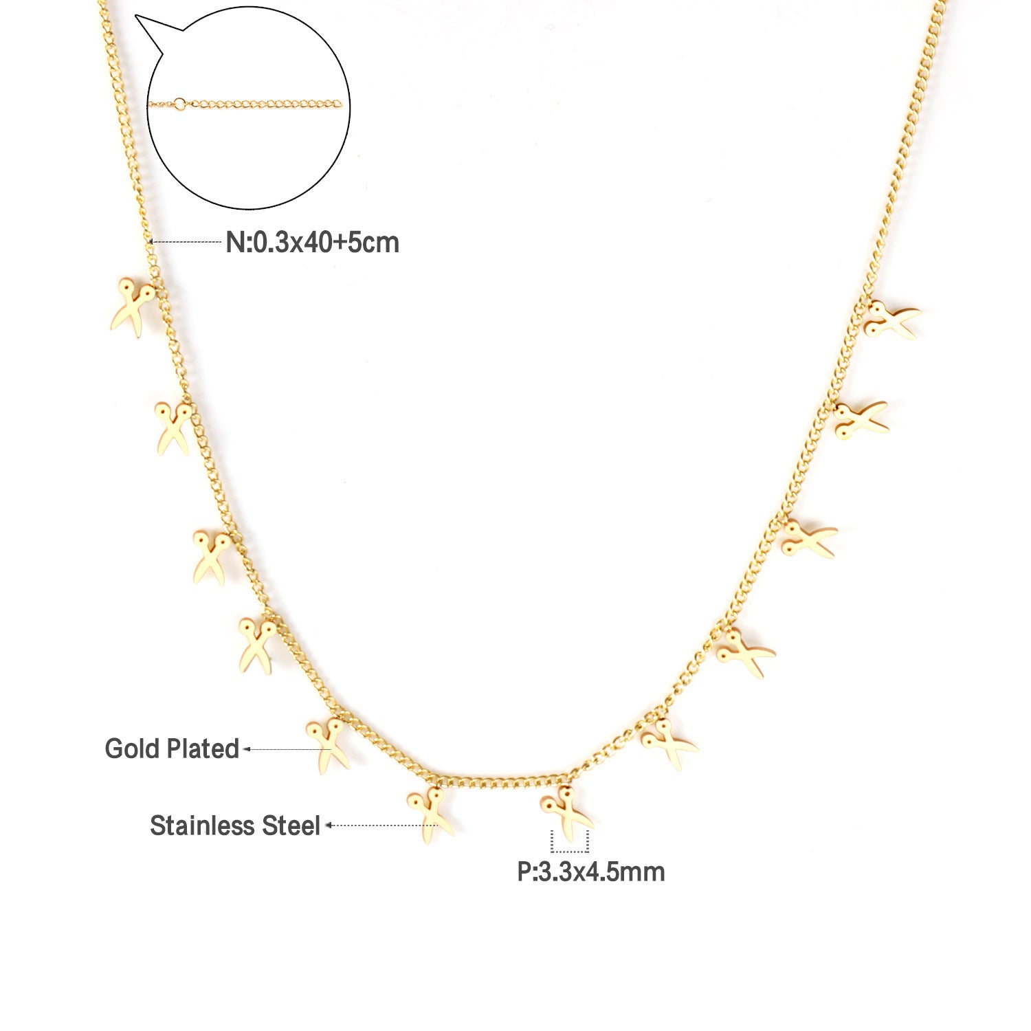 Damen elegante Goldplattierte Halskette mit geometrischen Anhängern Shop Nory