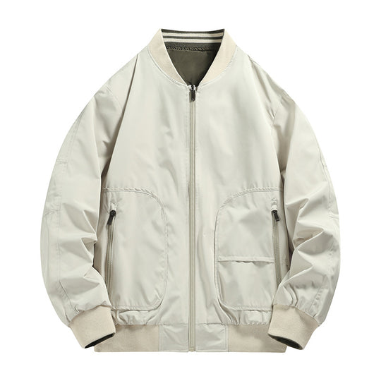 Herren leichte wasserabweisende Bomberjacke mit geripptem Kragen und Mehrfachtaschen Shop Nory