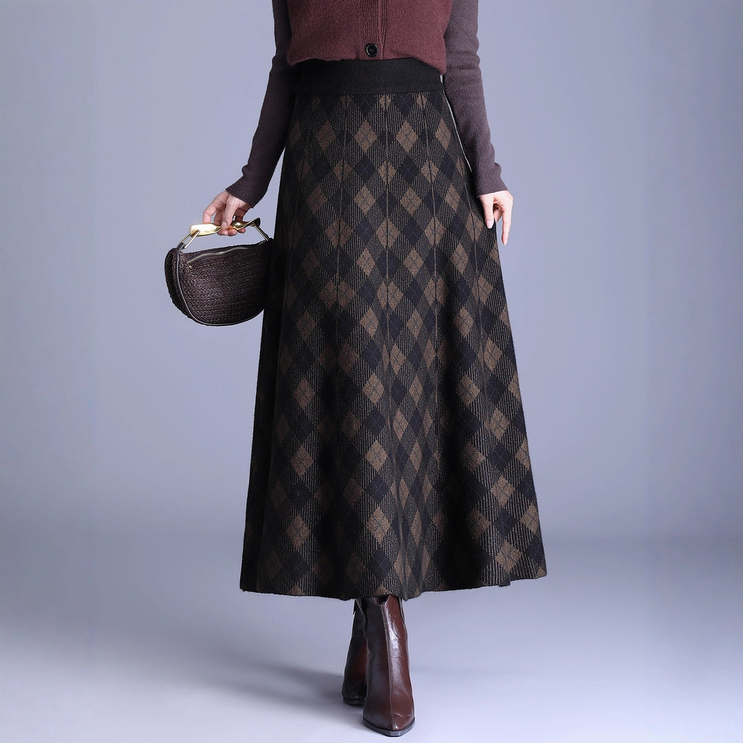 Damen Eleganter Maxirock mit geometrischem Muster Shop Nory