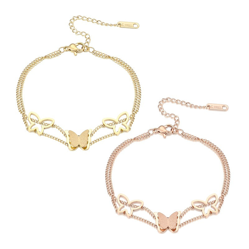Damen Armreif mit filigranem Schmetterlingsdesign aus hochwertigem Edelstahl Shop Nory