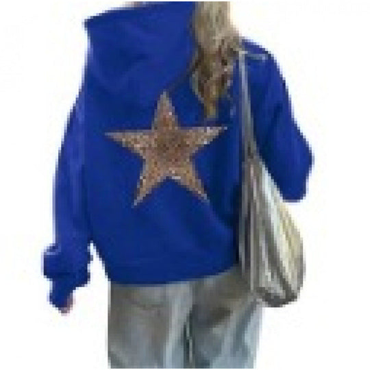 Damen Kapuzenpullover mit glitzerndem Sternmotiv