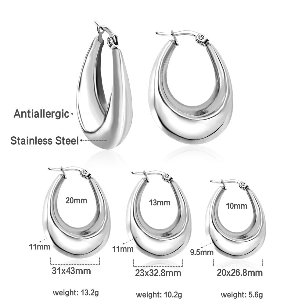 Damen Edelstahl Creolen Ohrstecker Shop Nory