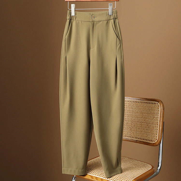 Damen Hoch taillierte, bequeme Stoffhose Shop Nory