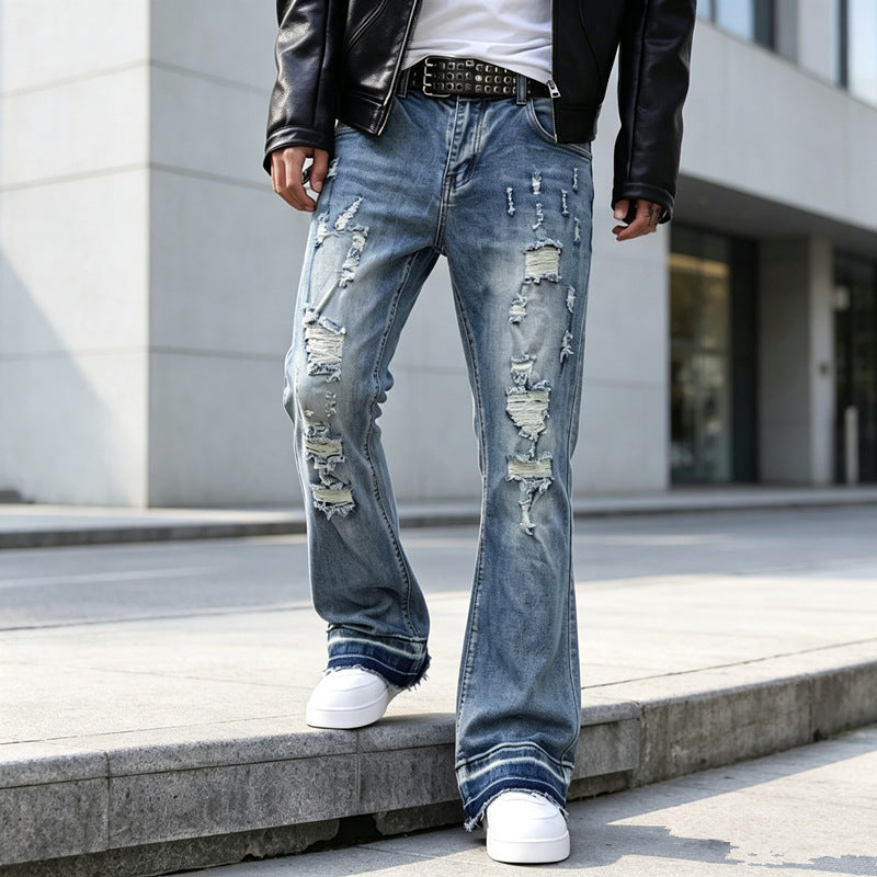 Herren Ripped Slim-Fit Jeans mit modischen Details Shop Nory
