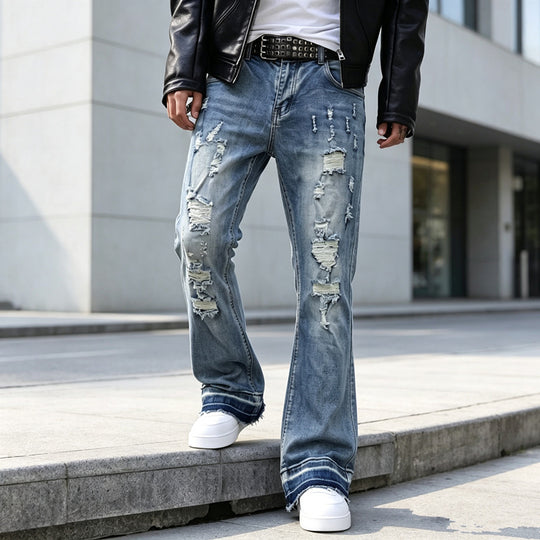 Herren Ripped Slim-Fit Jeans mit modischen Details Shop Nory