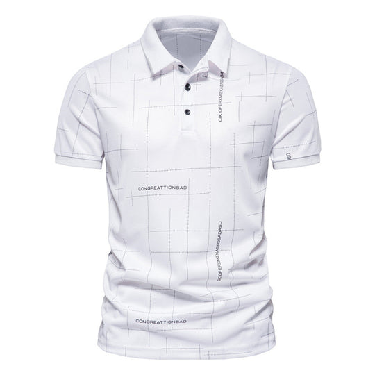 Herren Poloshirt mit modernem grafischen Druck und atmungsaktiven Eigenschaften